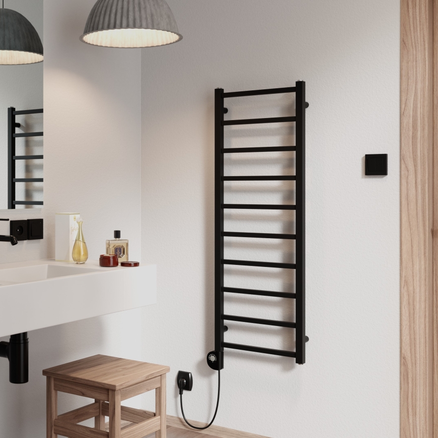 Vertaduro - Badkamerradiator met thermostaat ZOE 400W 114x40 cm zwart