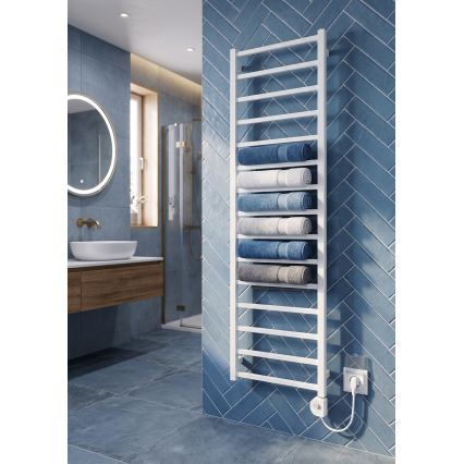 Vertaduro - Badkamerradiator ZOE met thermostaat, 400 W, 186 x 50 cm, wit