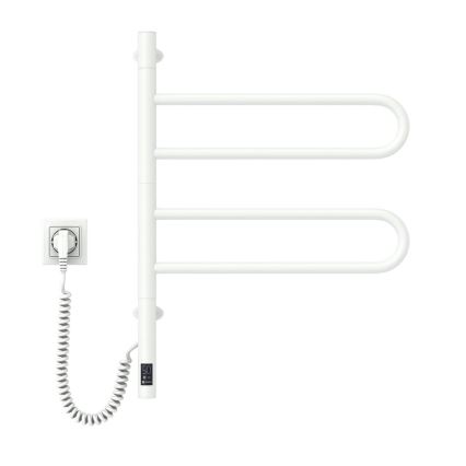 Vertaduro - Elektrische draaibare handdoekdroger met thermostaat ELA 60W/230V 65x49 cm IP44 wit