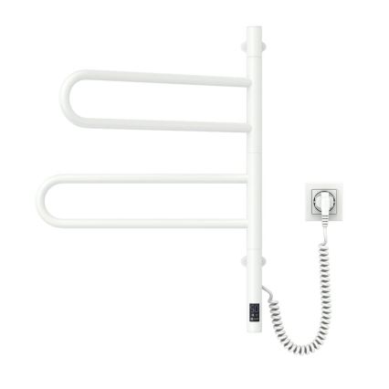 Vertaduro - Elektrische draaibare handdoekdroger met thermostaat ELA 60W/230V 65x49 cm IP44 wit