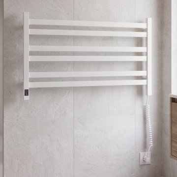 Vertaduro - Elektrische handdoekdroger met thermostaat AVA 181W/230V 50x90 cm IP44 wit rechts