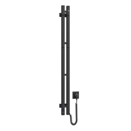Vertaduro - Elektrische handdoekradiator met thermostaat VEO 70W/230V 120x9 cm IP44 zwart rechts