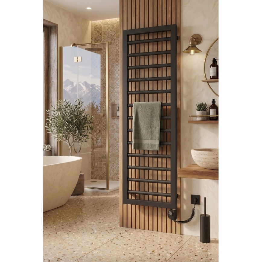 Vertaduro - Radiateur de salle de bains avec thermostat ADEL 600W 128x50 cm anthracite