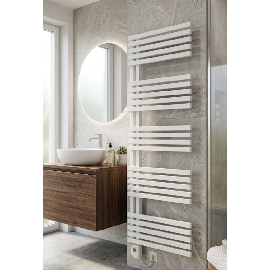 Vertaduro - Radiateur de salle de bains avec thermostat MICHELLE 600W 129x50 cm blanc