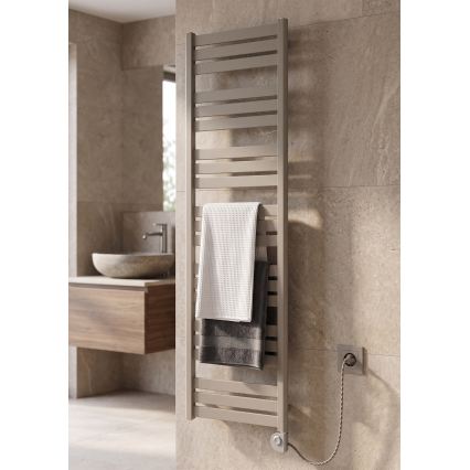 Vertaduro - Radiateur sèche-serviettes avec thermostat LUCY 800W 177x50 cm taupe