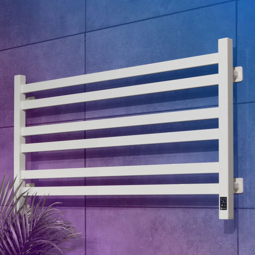Vertaduro - Sèche-serviettes électrique avec thermostat AVA 181W/230V 50x90 cm IP44 blanc, côté gauche