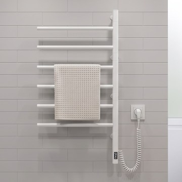Vertaduro - Sèche-serviettes électrique pivotant avec thermostat ARA 105W/230V 80x49 cm IP44 blanc