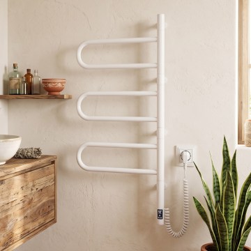 Vertaduro - Sèche-serviettes électrique pivotant avec thermostat ELA 120W/230V 80x49 cm IP44 blanc
