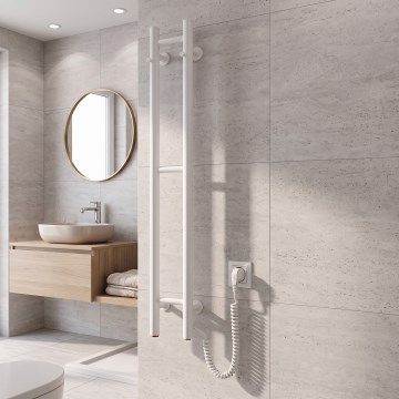 Vertaduro - Sèche-serviettes électrique VEO 46W/230V 100x16 cm IP44 blanc droit