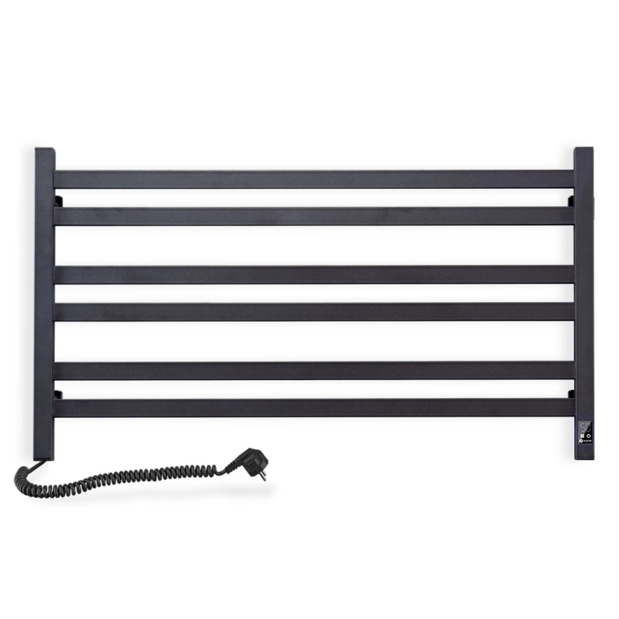 Vertaduro - Sèche-serviettes électrique avec thermostat AVA 181W/230V 50x90 cm IP44 noir, version gauche