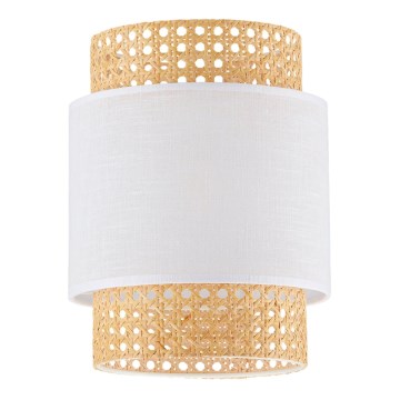 Vervangende lampenkap voor tafellamp en kroonluchter BOHO E27 Ø 20 cm rotan/wit