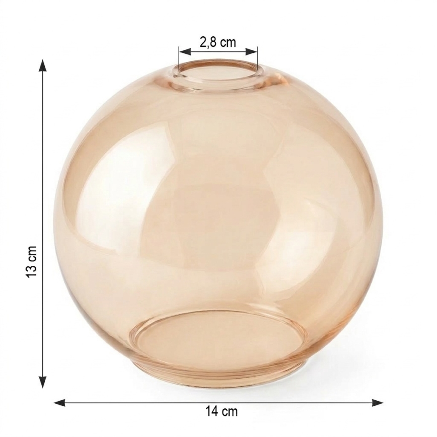 Vervangingsglas POBO Ø 14 cm rookbeige