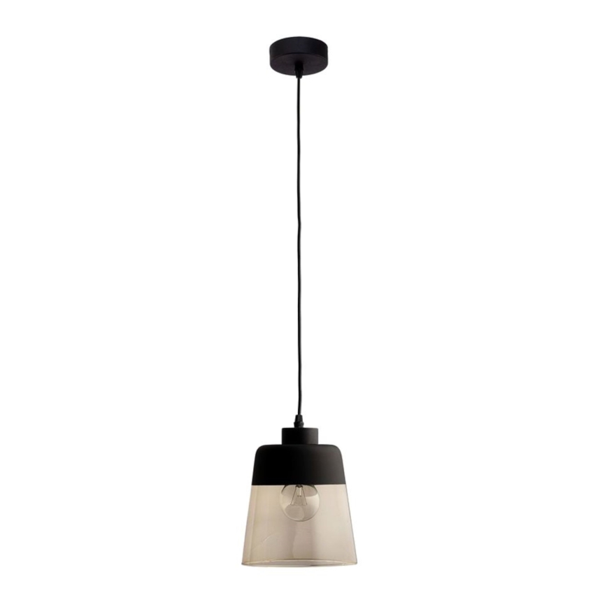 Vervangingsglas voor kroonluchter AMBER E27, Ø 15,5 cm — zwart/gerookt beige