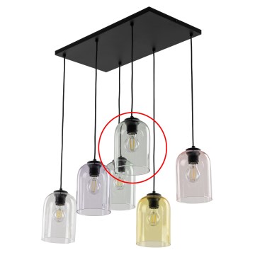 Vervangingsglas voor kroonluchter E27 Ø 14 cm, rookgroen