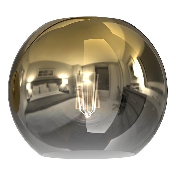 Vervangingsglas voor kroonluchter en wandlamp MONTE E27 diameter 15 cm goud/gerookt