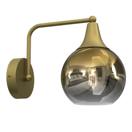 Vervangingsglas voor kroonluchter en wandlamp MONTE E27 diameter 15 cm goud/gerookt
