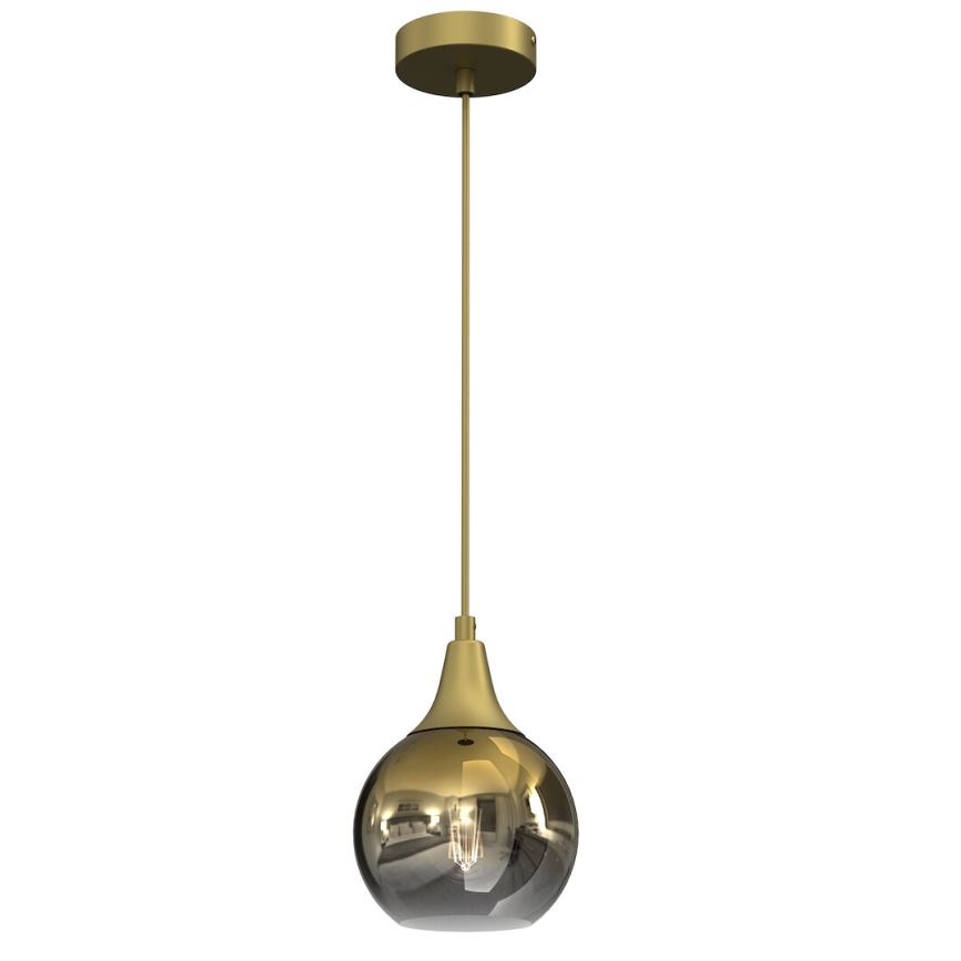 Vervangingsglas voor kroonluchter en wandlamp MONTE E27 diameter 15 cm goud/gerookt