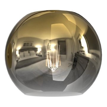 Vervangingsglas voor kroonluchter en wandlamp MONTE E27, Ø 15 cm, goud/gerookt