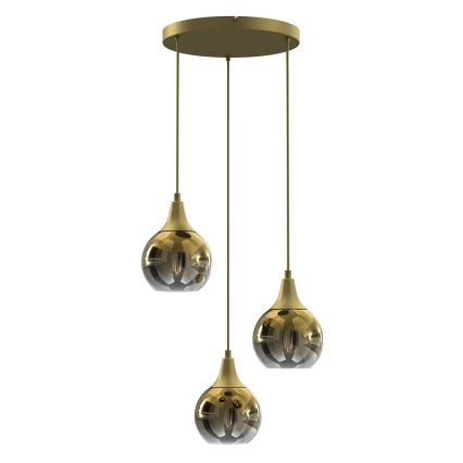 Vervangingsglas voor kroonluchter en wandlamp MONTE E27, Ø 15 cm, goud/gerookt