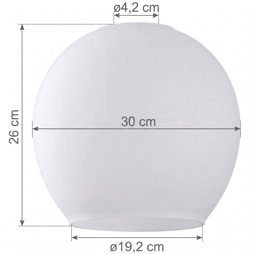 Vervangingsglas voor kroonluchter KULA E27, Ø 30 cm, wit