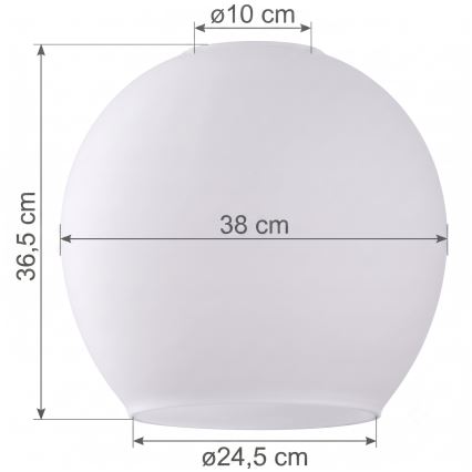 Vervangingsglas voor kroonluchter KULA E27 Ø 38 cm wit/helder