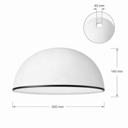 Vervangingsglas voor kroonluchter RETRO, ANTICO E27 Ø 30 cm wit/zwart