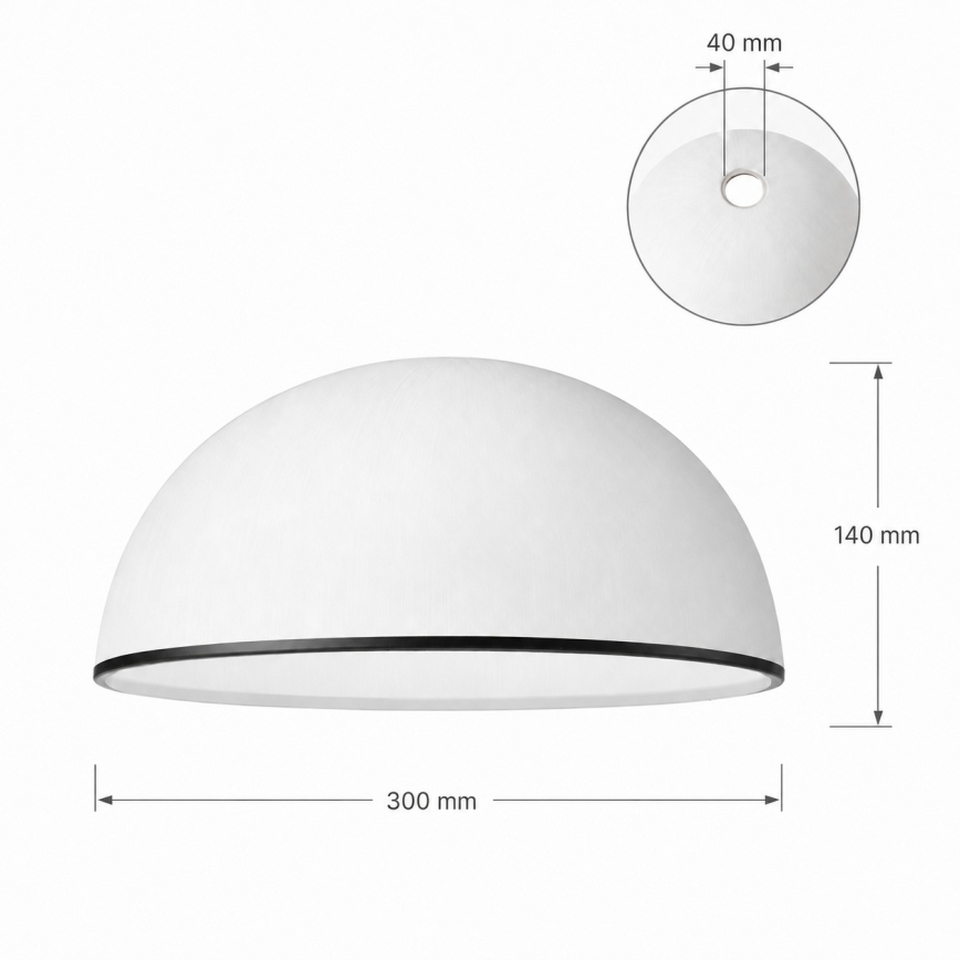 Vervangingsglas voor kroonluchter RETRO, ANTICO E27 Ø 30 cm wit/zwart