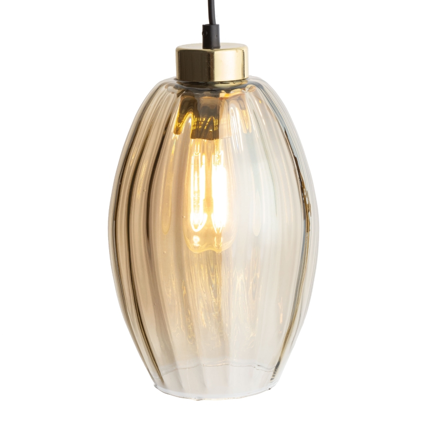 Vervangingsglas voor kroonluchter SEBO E27, Ø 17 cm, rookbeige