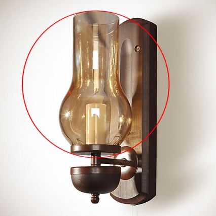 Vervangingsglas voor wandlamp TAVERN/COTTAGE E14 210x110 mm bruin