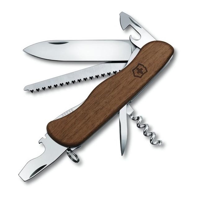 Victorinox - Couteau de poche multifonction 11,1 cm / 10 fonctions bois