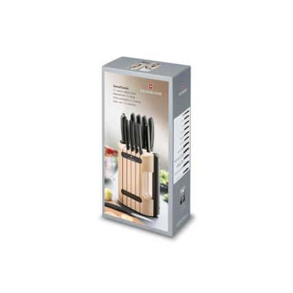 Victorinox - Ensemble de 12 couteaux de cuisine avec bloc SWISS CLASSIC hêtre/beige