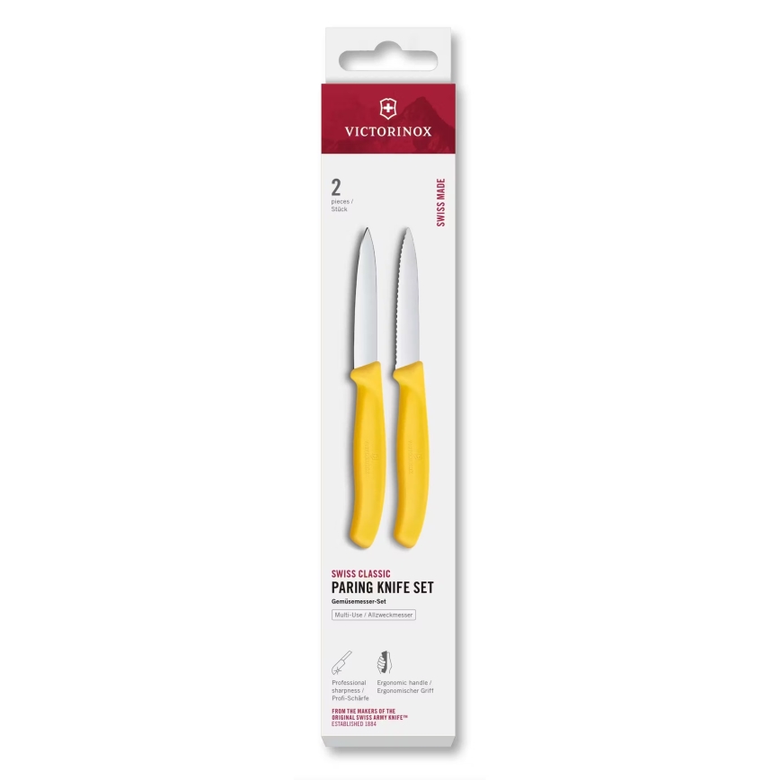Victorinox - Ensemble de 2 couteaux à légumes SWISS CLASSIC 8 cm, jaune