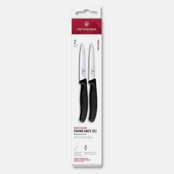 Victorinox - Ensemble de couteaux à légumes SWISS CLASSIC 10 cm, 2 pièces, noir