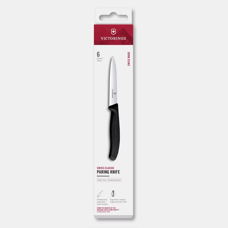 Victorinox - Set groentemessen SWISS CLASSIC 10 cm, 6 stuks, zwart