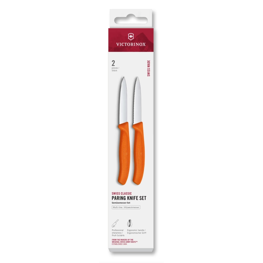 Victorinox - Set van 2 groentemessen SWISS CLASSIC, 8 cm, oranje