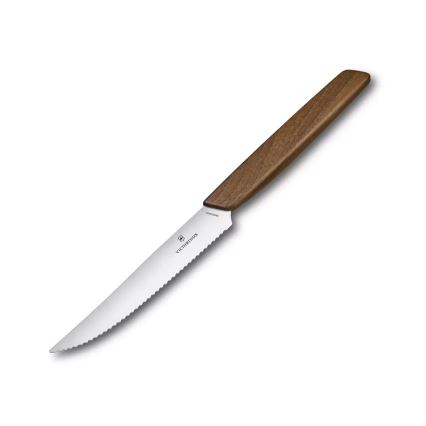 Victorinox - Set van 2 steakmessen SWISS MODERN, 12 cm, notenhout