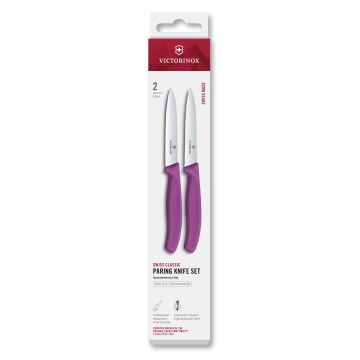Victorinox - Set van 2 SWISS CLASSIC groentemessen, 10 cm, paars