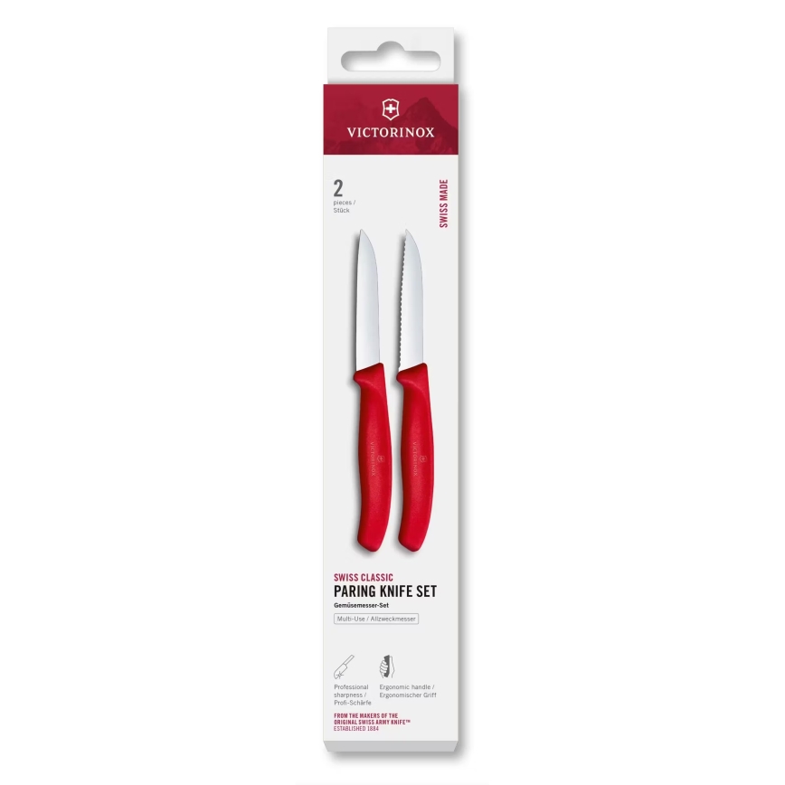 Victorinox - Set van 2 SWISS CLASSIC groentemessen 8 cm, rood