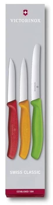 Victorinox - Set van 3 keukenmessen voor groenten, mix van kleuren