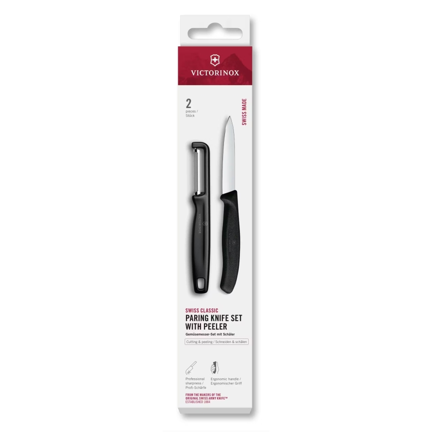 Victorinox - SWISS CLASSIC keukenmesset met dunschiller, zwart