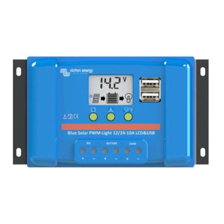 REGULATEUR DE CHARGE SOLAIRE PWM 10A LCD&USB - 12/24V VICTRON ENERGY