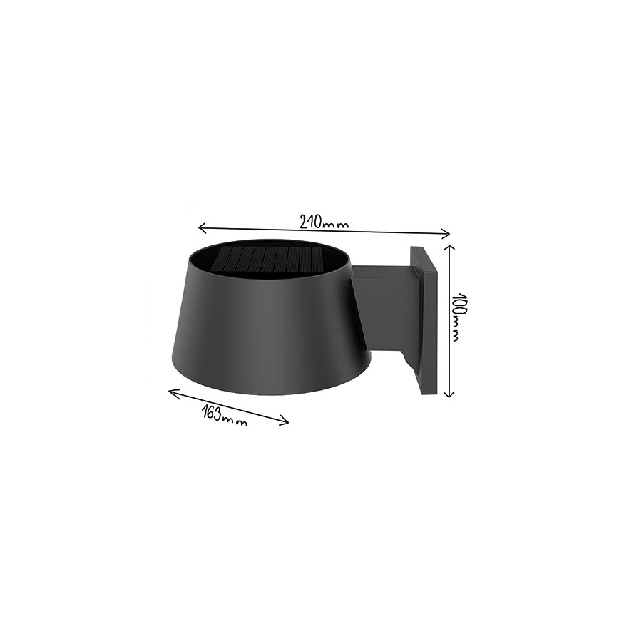 Viking - Applique murale solaire dimmable avec capteur LED/1W/3,7V IP44 4000K 2000 mAh