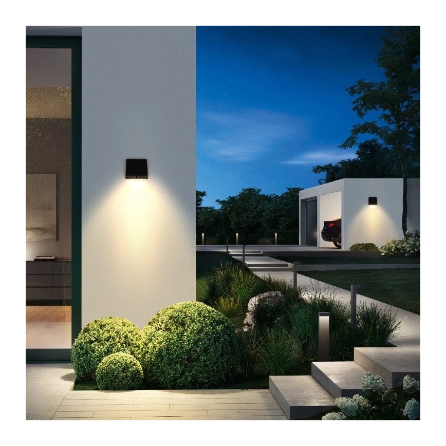 Viking - Applique murale solaire LED à intensité variable avec capteur LED/2W/3,7V IP54 4000K 2000 mAh