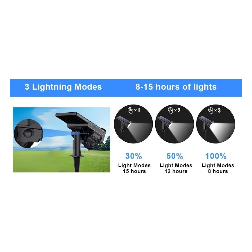 Viking - Lampe solaire LED/1W/3,7V IP65 6000K 2200 mAh