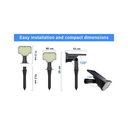 Viking - Lampe solaire LED/1W/3,7V IP65 6000K 2200 mAh