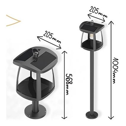 Viking - Lampe solaire LED avec capteur LED/2W/3,7V IP54 4000K 2000 mAh