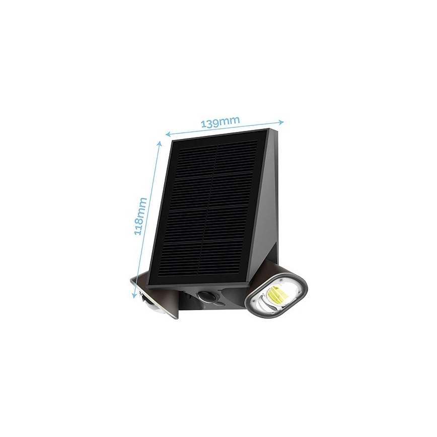 Viking - Dimbare flexibele LED-zonne-wandlamp met sensor, LED/1,3W/3,7V IP44 4000K 2000 mAh