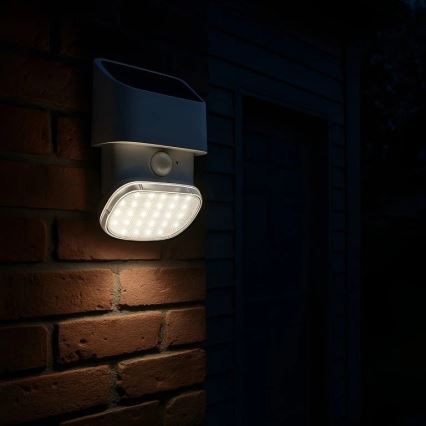 Viking - LED zonne-wandlamp met sensor LED/1W/3,7V IP44 3000/4000K 4000 mAh