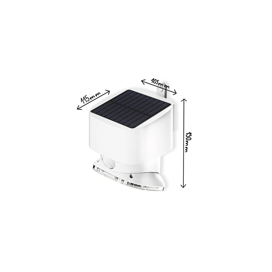 Viking - LED zonne-wandlamp met sensor LED/1W/3,7V IP44 3000/4000K 4000 mAh