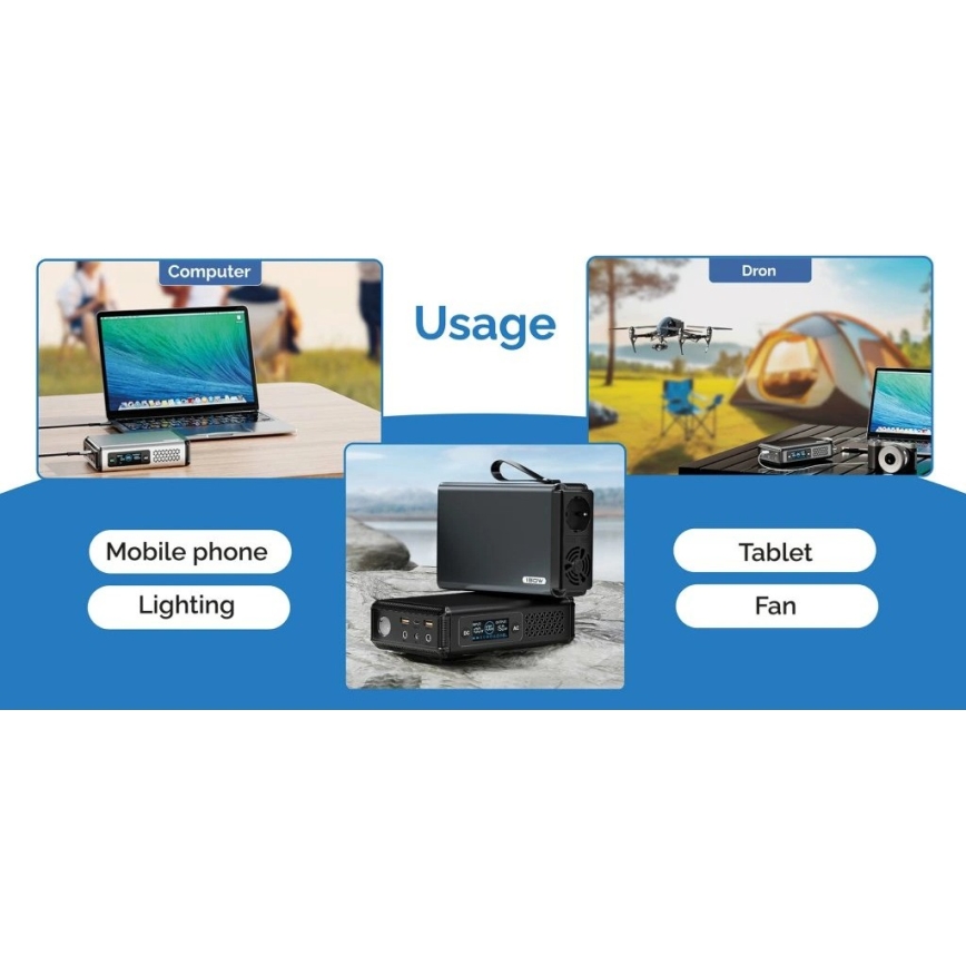 Viking - Station de charge avec écran LED Power Delivery 148 Wh